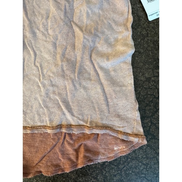 Free People Womens XS Mushroom T Shirt Raw Hem Lace Trim Tee Top NWT - Picture 3 of 6